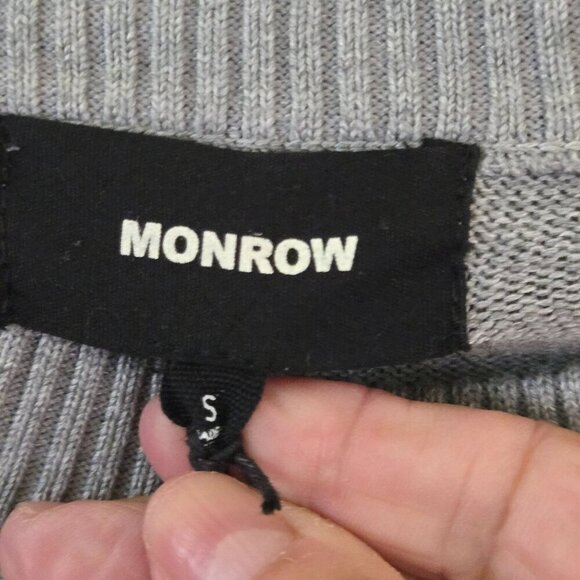 Monrow Neutral Quiet Luxury Color Block Crewneck Pullover Sweater Size S - Picture 5 of 6